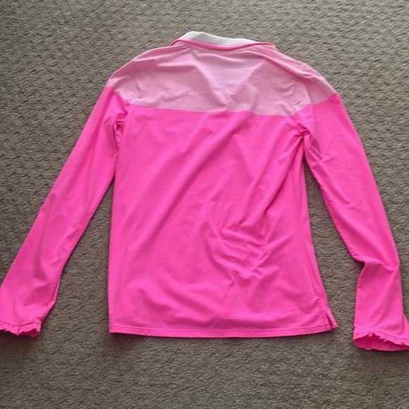 NWT Lilly Pulitzer Luxletic hot pink collared shirt - Picture 4 of 5